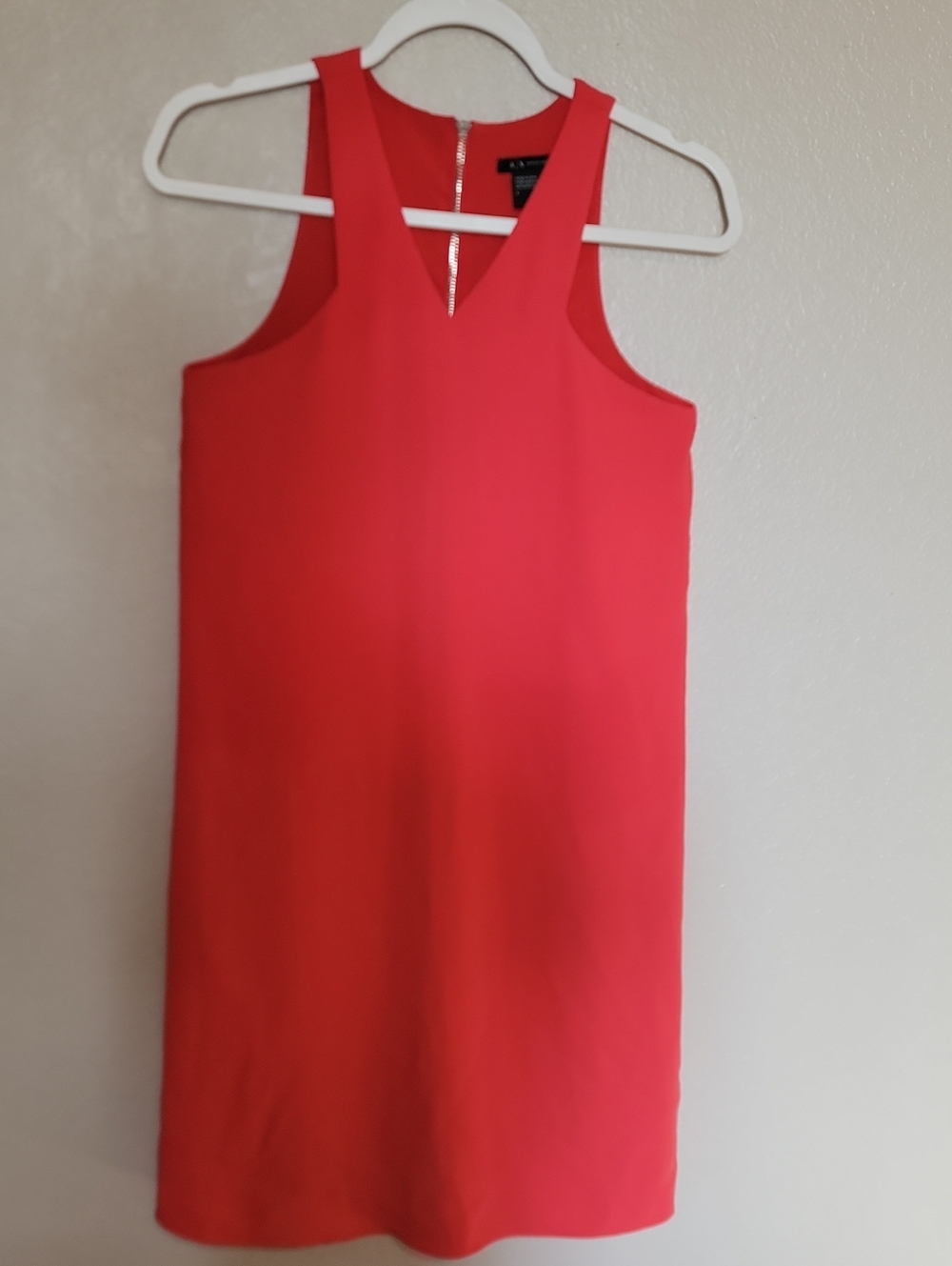 Armani Exchange Sleeveless V-Neck Shift Dress in Coral